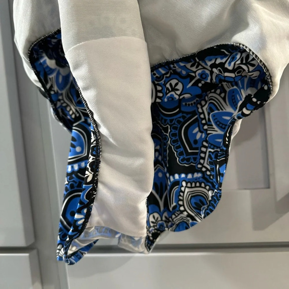 NWT Swim Solutions Blue Floral Mandala One Piece Swimsuit w/ Ruching size 16 - Picture 6 of 6